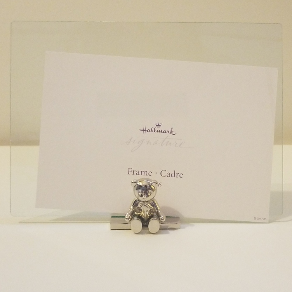 SOLD. NWT HALLMARK SILVER TEDDY BEAR FRAME 4X6